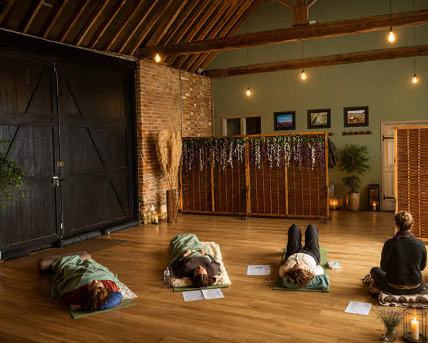 People laying down at a retreat