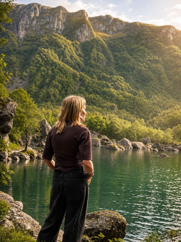 Heather looking out over the water